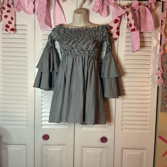 Dresses & Skirts - Striped grey and White women’s Dress